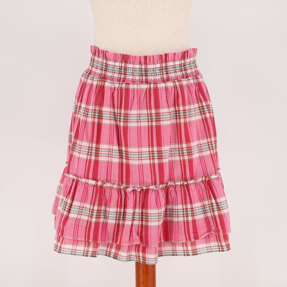 NWT J.CREW FACTORY Sweet Briar Marine Ruffle Smocked Waist Skirt Size M